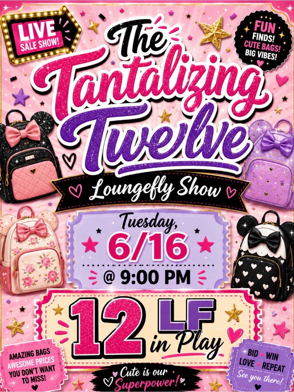Loungefly Pink & Purple Tantalizing Twelve Show Poster